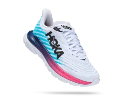 Hoka Men's Mach 5 (WSBB - White/Scuba Blue)